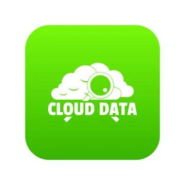 Cloud data icon green Illustrazione stock