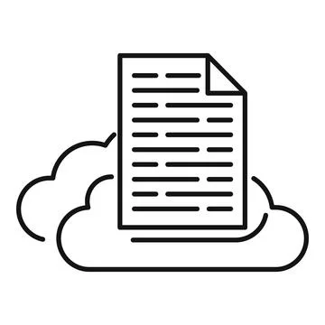 Cloud data icon, outline style Stock Illustration