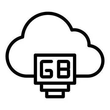 Cloud data icon outline vector. Mobile camera Illustrazione stock