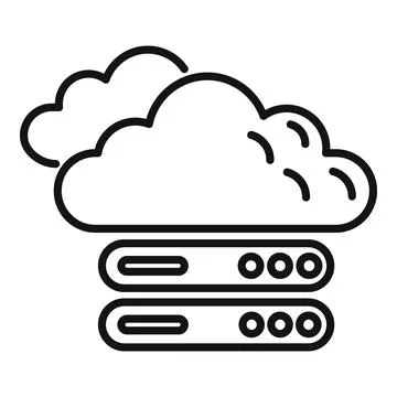 Cloud data icon outline vector. Crm database Stockillustratie