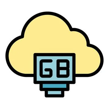 Cloud data icon vector flat Stock Illustration