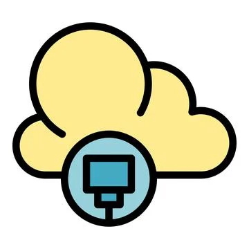 Cloud data icon vector flat Stock Illustration