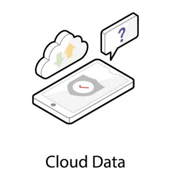 Cloud data isometric icon Stock Illustration