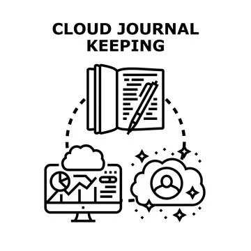 Cloud data journaling and digital content analysis 库存插图