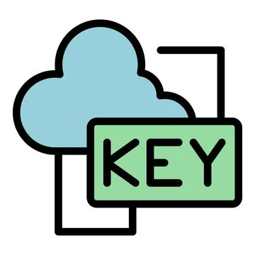 Cloud data key icon vector flat Illustrazione stock
