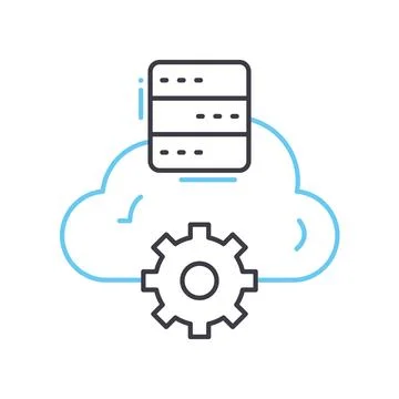 Cloud data line icon, outline symbol, vector illustration, concept sign イラスト素材