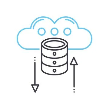Cloud data line icon, outline symbol, vector illustration, concept sign イラスト素材