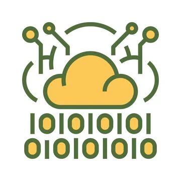 Cloud Data Line Icon, Outline Symbol for Information Storage, File Synchron.. Stock Illustration
