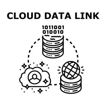 Cloud data link concept storing global user information Stock Illustration