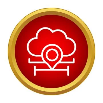 Cloud data location services pin icon concept Stock Illustration
