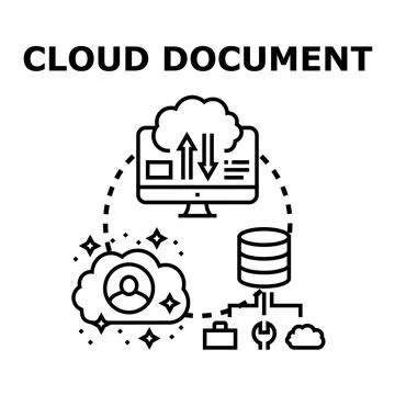 Cloud data management storage accessing user account system 스톡 일러스트