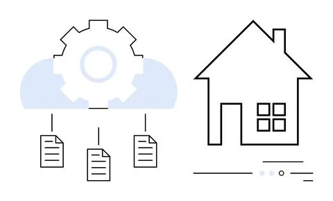 Cloud Data Management System Integrating with Smart Home Applications Stock Illustration