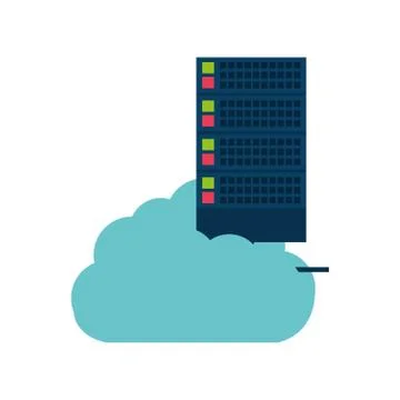 Cloud data media server technology Stock Illustration