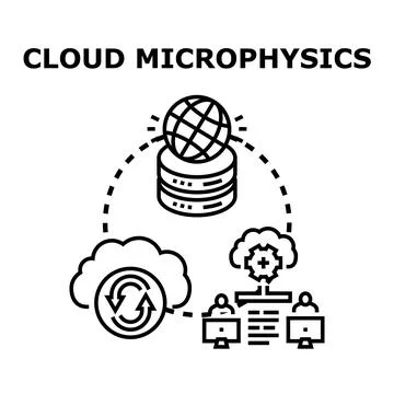 Cloud data microphysics analysis and global computing Illustrazione stock