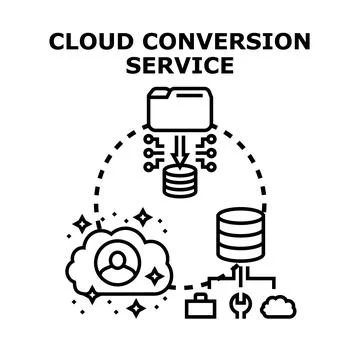 Cloud data migration service transforming information processing 库存插图