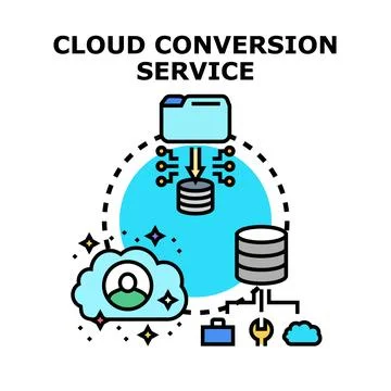 Cloud data migration service transforming information processing イラスト素材