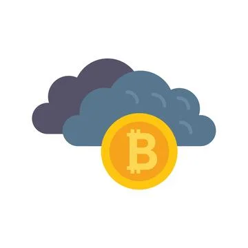 Cloud data money icon flat vector. Finance payment 스톡 일러스트