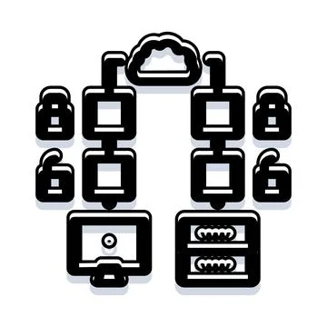 Cloud data network architecture protecting online information イラスト素材