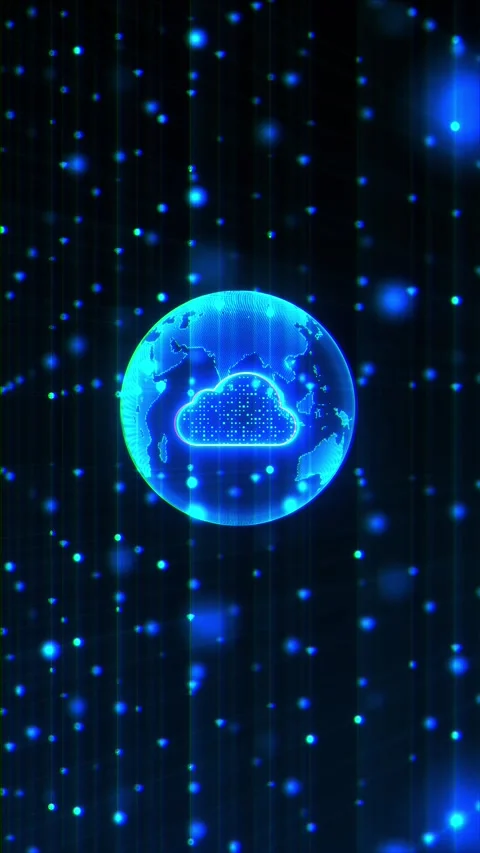 Cloud Data Network Around Digital Globe Technology Stock Footage 341365547