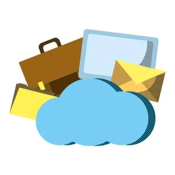 Cloud data network connection server Stock Illustration