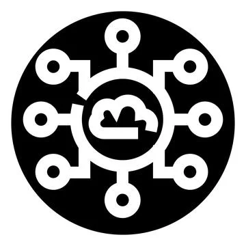 Cloud data network distributing computing information technology Illustrazione stock