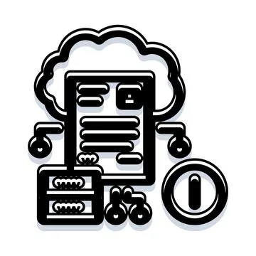 Cloud data network infrastructure server management concept Stock Illustration