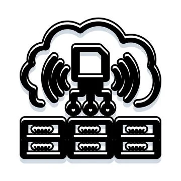 Cloud data network server connection technology infrastructure イラスト素材