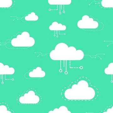 Cloud Data Pattern Silhouette Stock Illustration