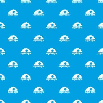 Cloud data pattern vector seamless blue Illustrazione stock