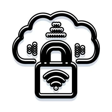 Cloud data privacy with secure network connection Stock Illustration