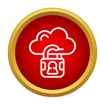Cloud data privacy security with unlocked padlock icon Stock Illustration