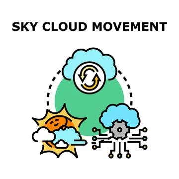 Cloud data processing synchronization with digital technology Stock Illustration