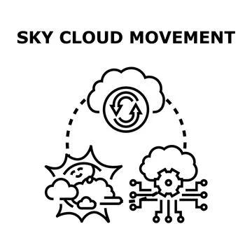 Cloud data processing synchronization with digital technology 库存插图