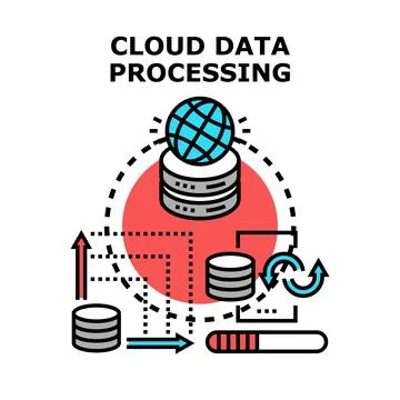 Cloud data processing technology concept icon computing イラスト素材