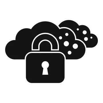 Cloud data protect icon simple vector. Legal key online Stock Illustration