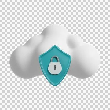 Cloud data protection.. 3D Render. イラスト素材