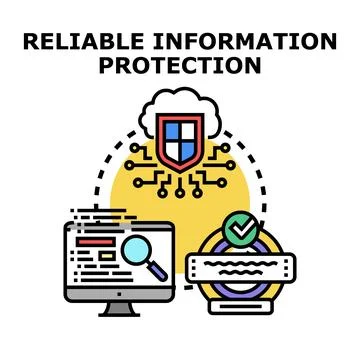 Cloud data protection and secure information concept Stock Illustration