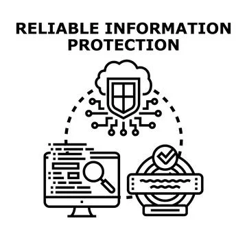 Cloud data protection and secure information concept Stockillustratie