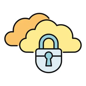 Cloud data protection and security computing concept Stock Illustration