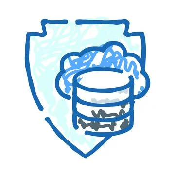 Cloud data protection during cyber security data storage Stock Illustration
