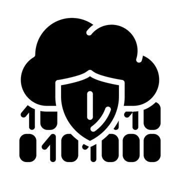 Cloud data protection glyph icon vector illustration Stock Illustration