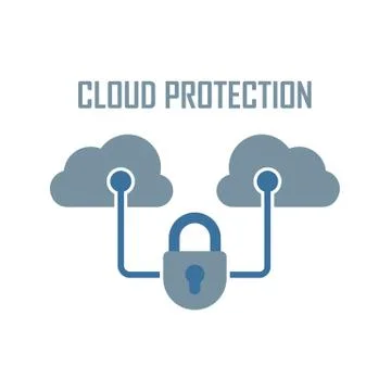 Cloud data protection Stock Illustration