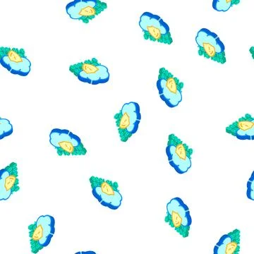 Cloud data protection isometric icon seamless pattern Stock Illustration