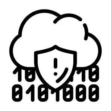 Cloud data protection line icon vector illustration Stock Illustration
