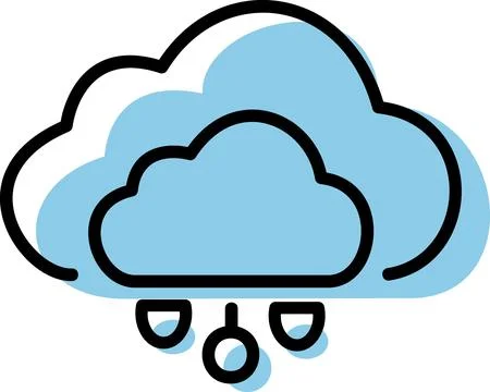 Cloud data rain computing service icon Stock Illustration