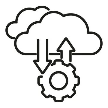 Cloud data realization icon outline vector. Vision business イラスト素材