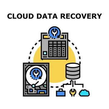 Cloud data recovery process for secure information access 库存插图