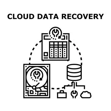Cloud data recovery process for secure information access イラスト素材