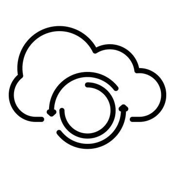 Cloud data remote access icon, outline style Stock Illustration
