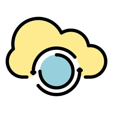 Cloud data remote access icon color outline vector Stock Illustration
